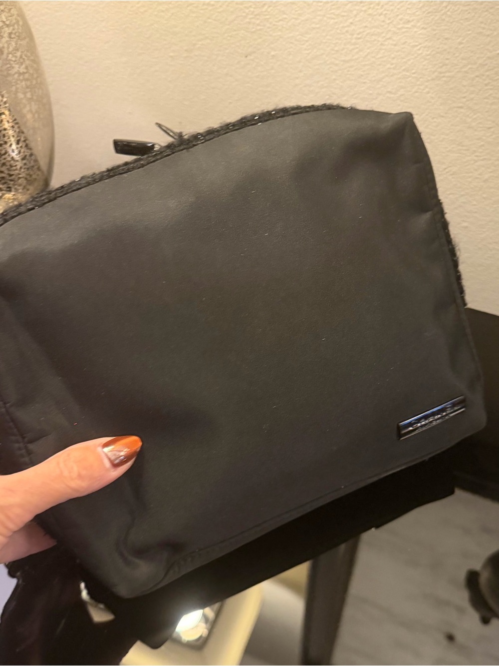 Beauty GWP black tuxedo cosmetic case toiletry bag EUC